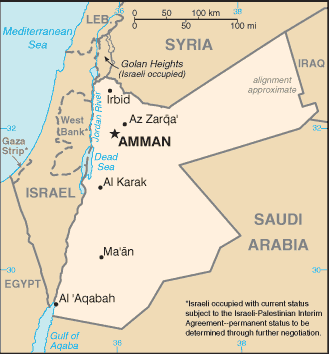 mapa de Jordania 