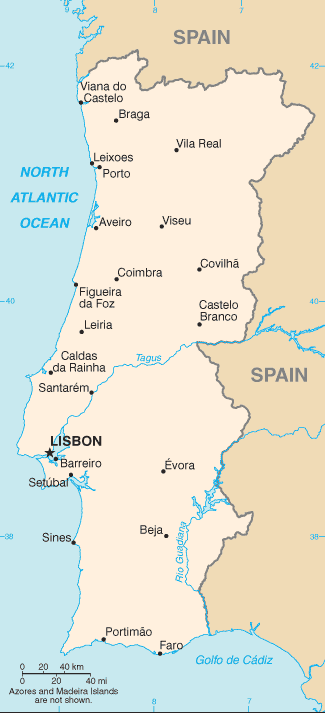 mapa de Portugal