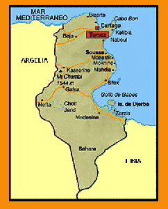mapa de tunez 