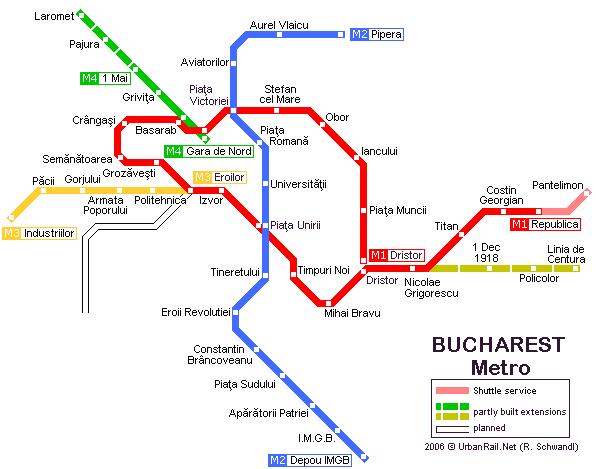 mapa de Bucarest
