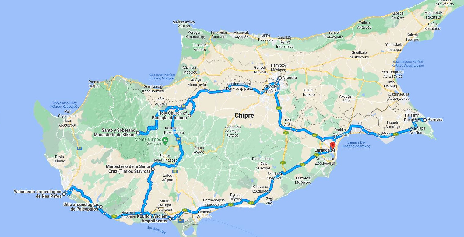 mapa de Chipre