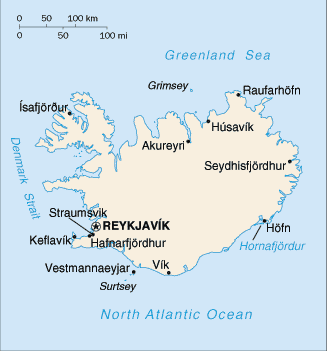 mapa de Islandia
