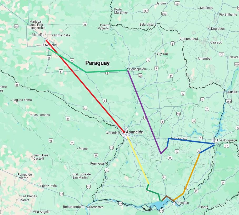 mapa de la ruta 