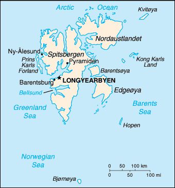 mapa svalbard